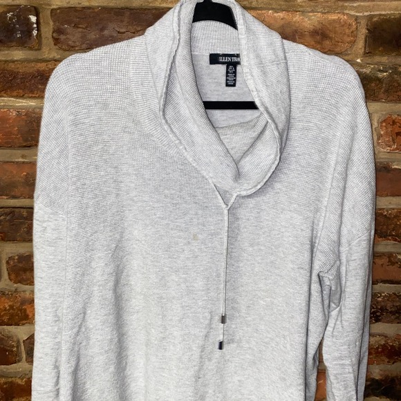 Ellen Tracy Gray Waffle Knit Cowl Neck Pullover Sweater Women's Size XL - Picture 3 of 6